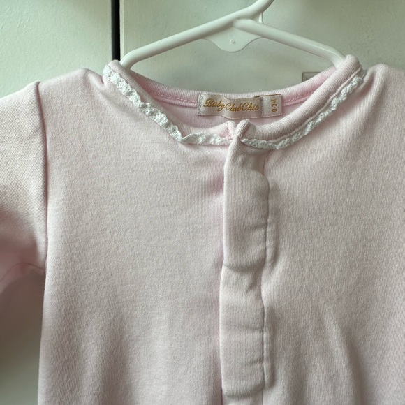 Baby Club Chic Convertible Gown Pink w/Knit Collar (Size 0-3 Months) - Picture 4 of 6